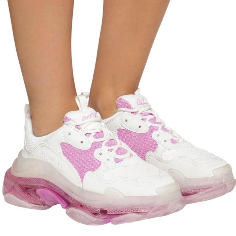 *SOLD* Balenciaga Triple S Pink and White Clear Sole